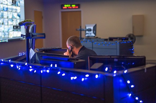 Security Center Representative on the phone