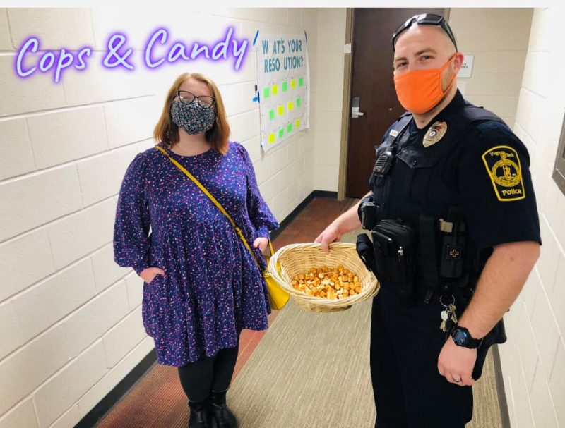 Officer MacInnis participates in our Cops with Candy program