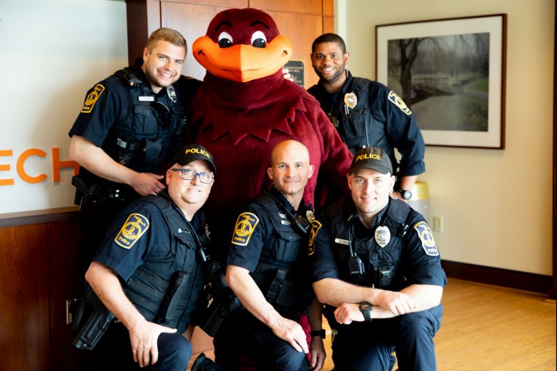 RLRO officers with the Hokie Bird
